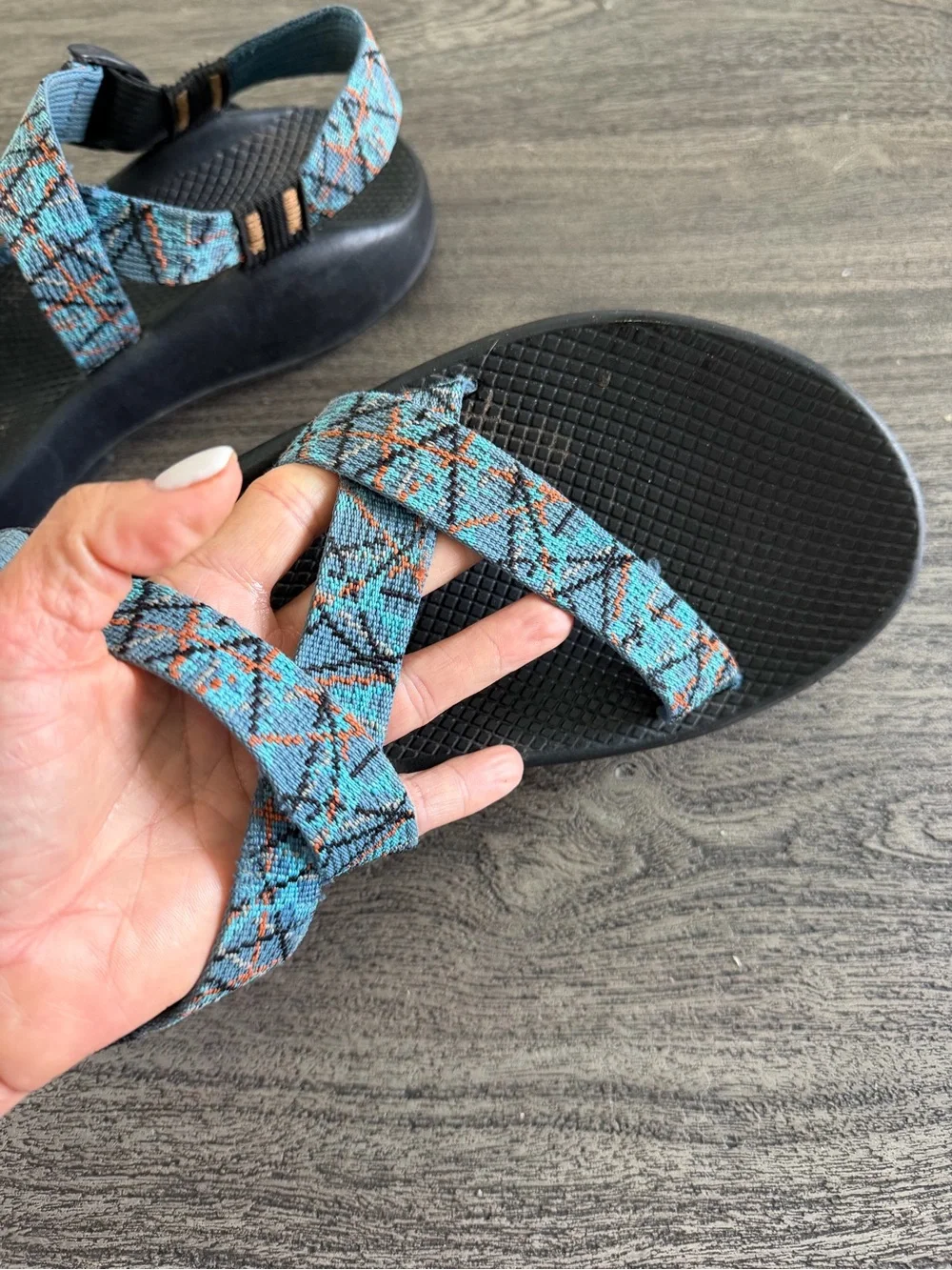 Chaco Men’s Teal Patterned Sport Sandals